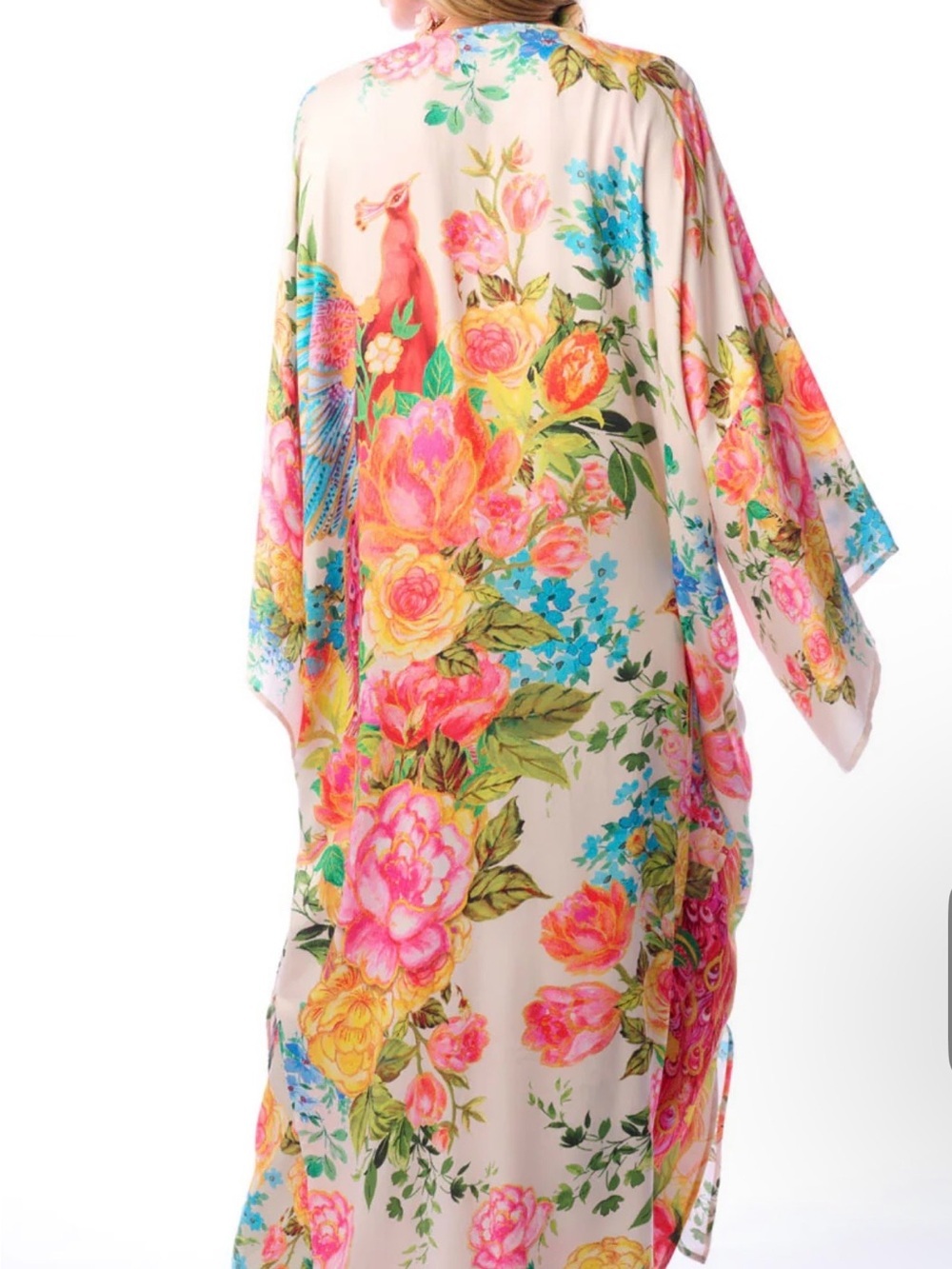 Vibrant Romantic Elegant Floral Earth Angels Maxi Kimono, NWT - Picture 6 of 9